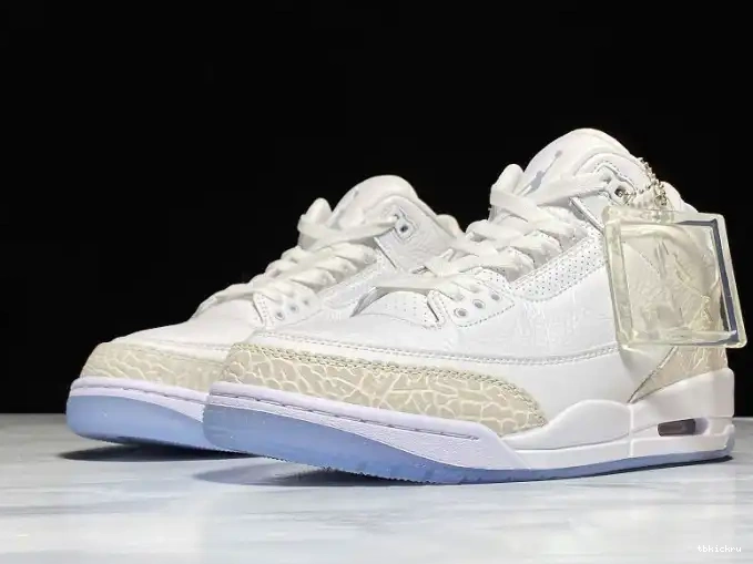 Rep TBkick White Retro Triple Jordan 3 Air 136064-111 0420